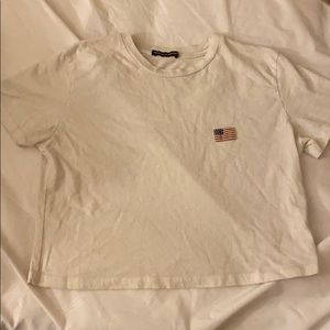White American Flag Brandy Melville Tee